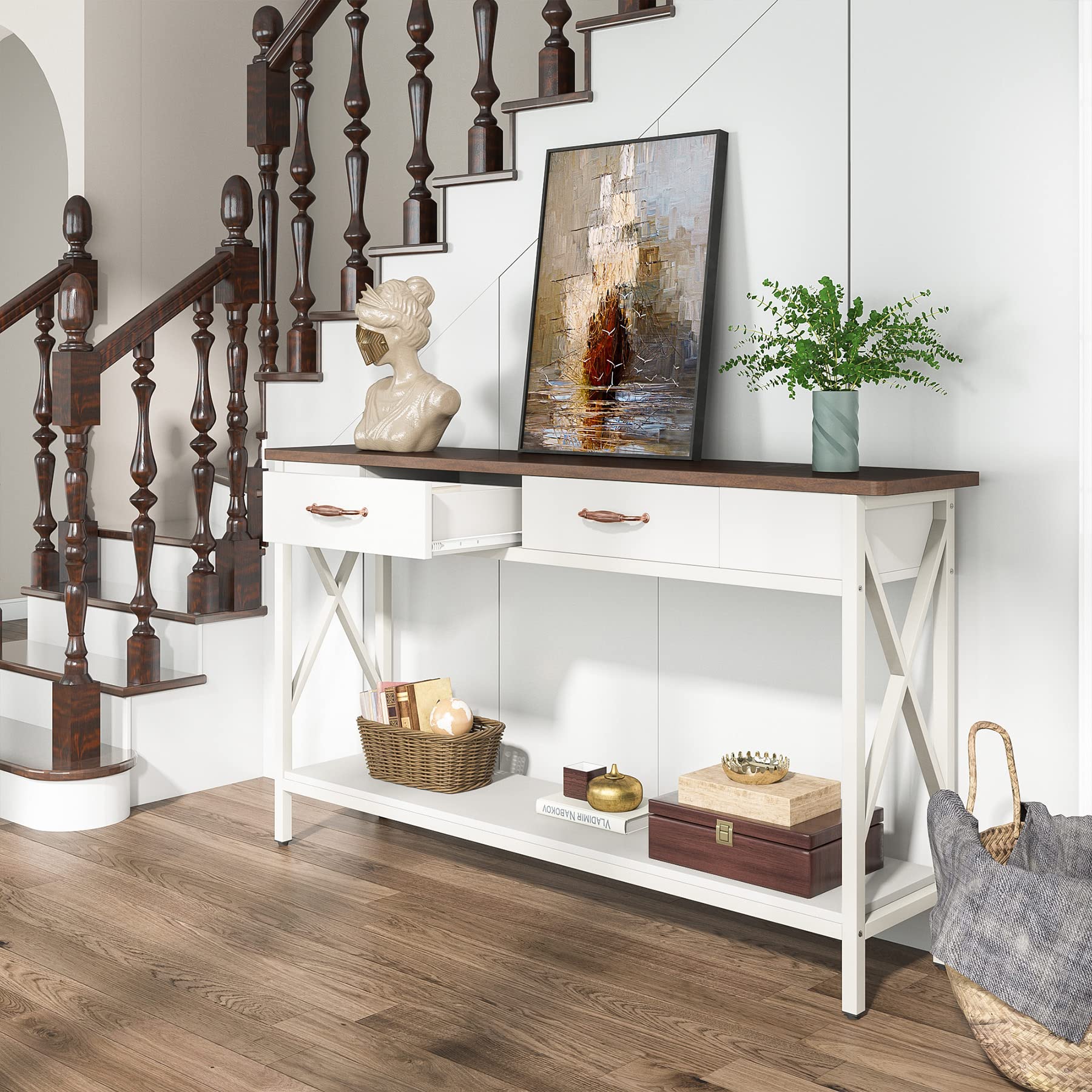 Mua Tribesigns Sofa Table with 2-Drawers, 70.9 Inch Extra Long Console ...