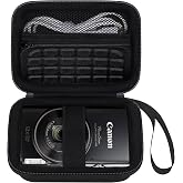 Elonbo Camera Case for Canon PowerShot ELPH 360 HS A/ 360 HS/ 360/ IXY 650 | Digital Camera Carrying Case, Hard Bag, with Mesh Pocket Wrist Strap Zipper, for Vlogging Travel Protective Storage, Black