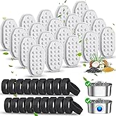 40 Pack Cat Water Fountain Filters-Cat Fountain Replacement Filters for Stainless Steel 3.2L/108oz Adjustable Water Flow Cat Fountain(20 Pack Pet Water Filter Refills+20 Pack Sponges)