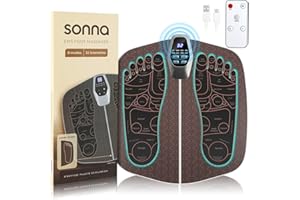 SUOIDOD EMS Foot Massager Mat for Neuropathy, Sport Muscle Stimulator for Circulation, Pain Relief, Foldable Feet and Calves Massage Machine with 8 Modes and 32 Intensity Levels for Muscle Relaxation