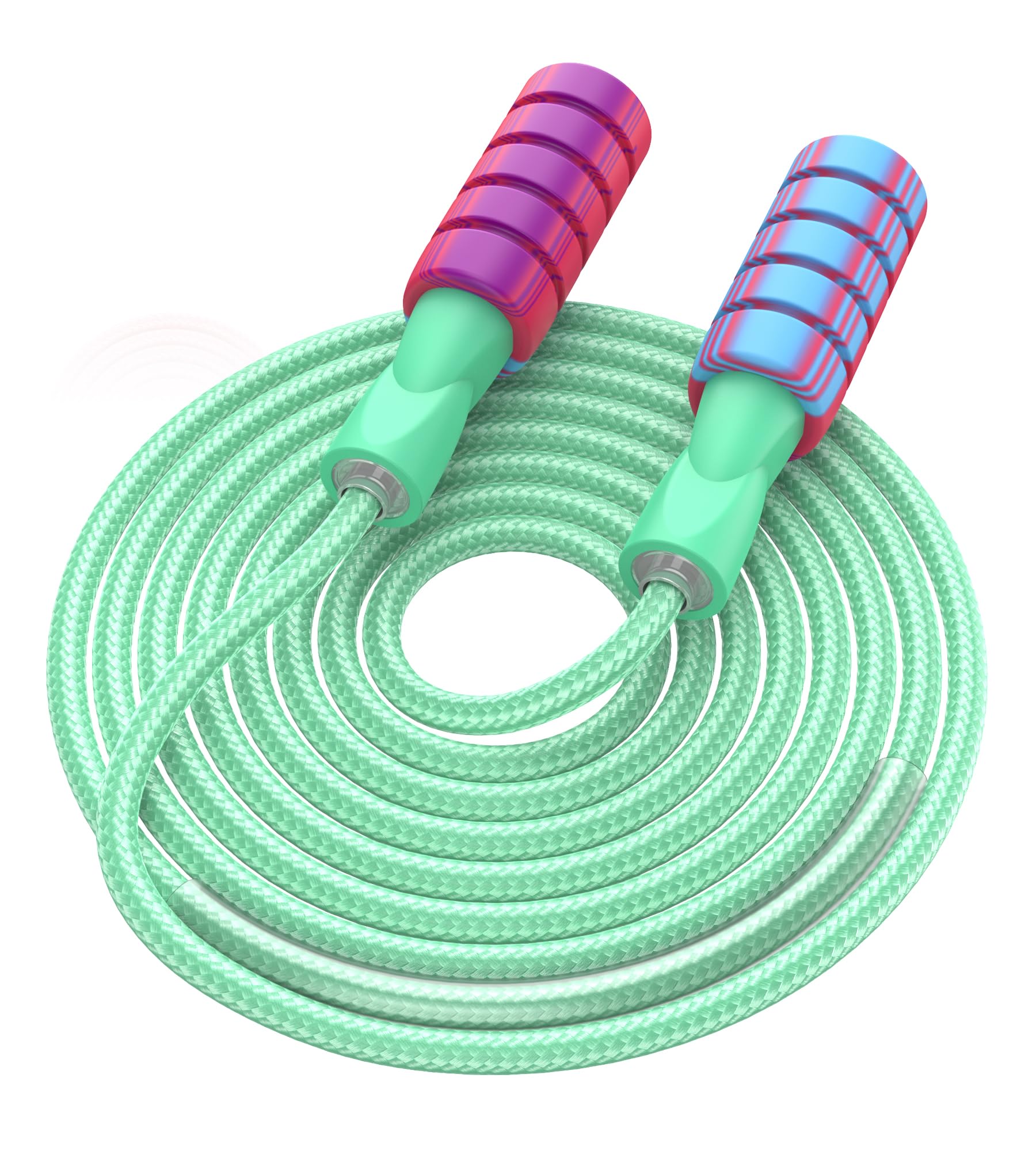 Skipping Rope for Adults, Adjustable Weighted Jump Rope with Foam Handle, 3M Jumping Rope for Men Women Fitness Exercise Outdoor Activities (Green)