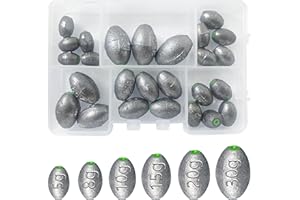 TKHDBF Egg Weights Egg Fishing Sinkers Lead Weights Catfish Weights Slide Sinkers for Fishing Line Assortment