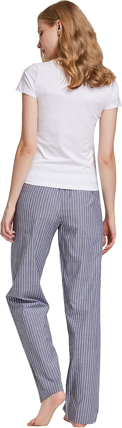 CYZ Women's 100% Cotton Woven Poplin Sleep Pajama Pants at  Women’s Clothing store