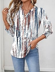 LOMON Women's 2025 Fashion Tops 3/4 Length Sleeve