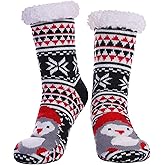 POEATEZO Womens Slipper Socks Soft Warm Fluffy Winter Fleece Lined Sherpa Socks