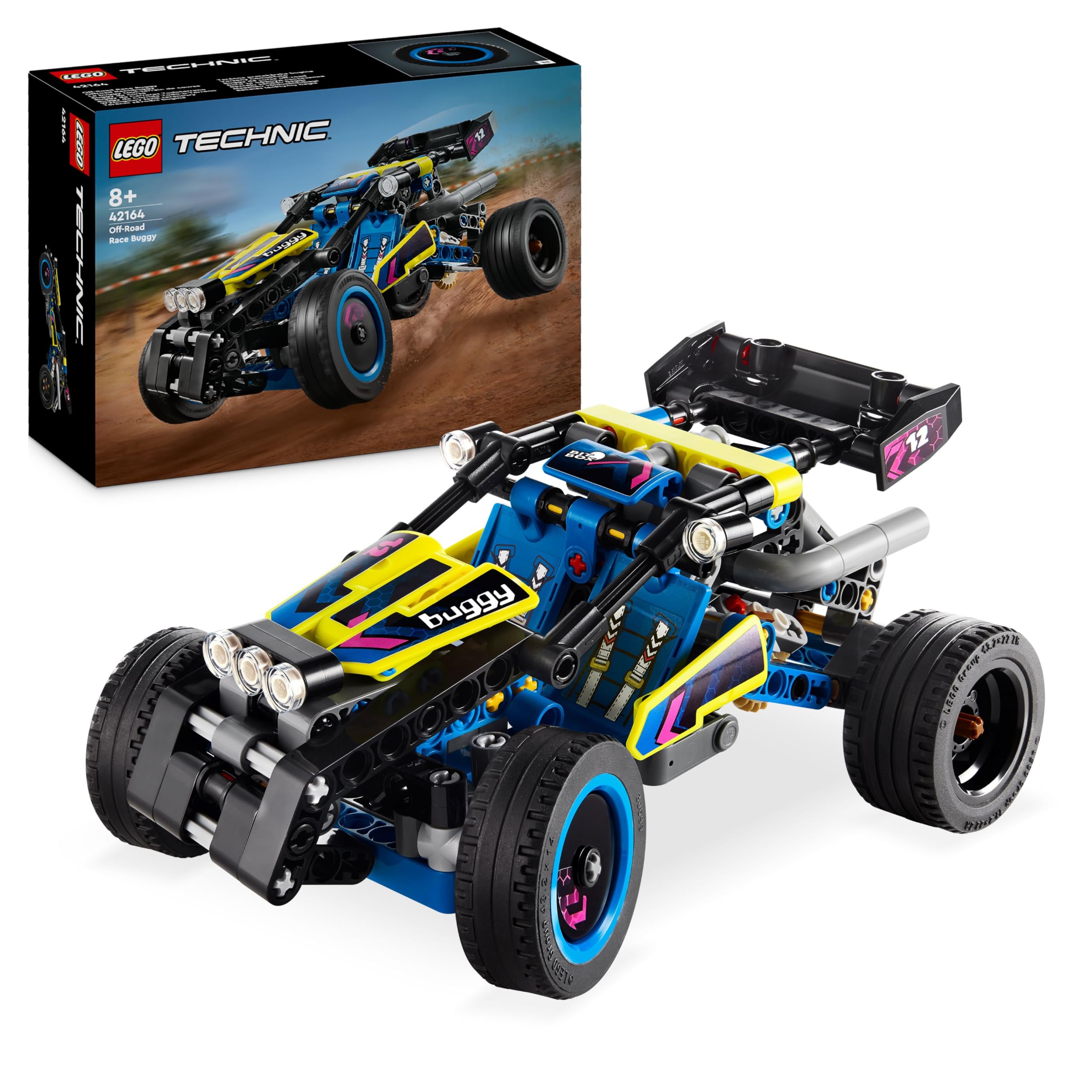 LEGO Technic Offroad Rennbuggy, Auto-Spielzeug für Kinder, Bausatz zum Bauen eines Buggy-Rennautos, Geschenk für 8-jährige Jungs und Mädchen, Rally-Auto-Modell 42164