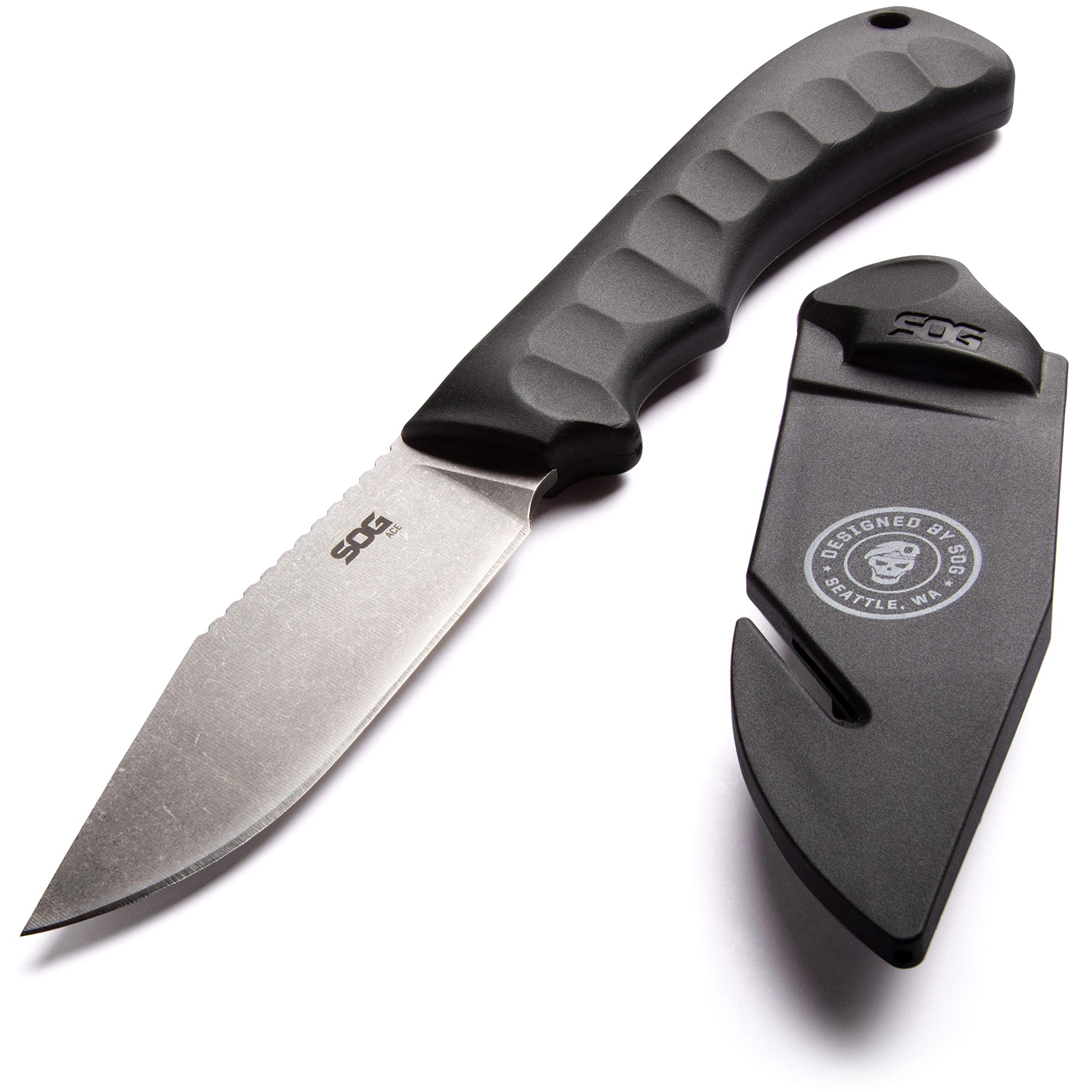 SOG Fixed Blade Knives with Sheath Ace Field Knife, Survival Knife
