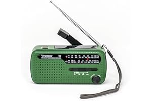 Kaito V1G Voyager Solar/Dynamo AM/FM/SW Emergency Radio with Cell Phone Charger and 3-LED Flashlight, Green