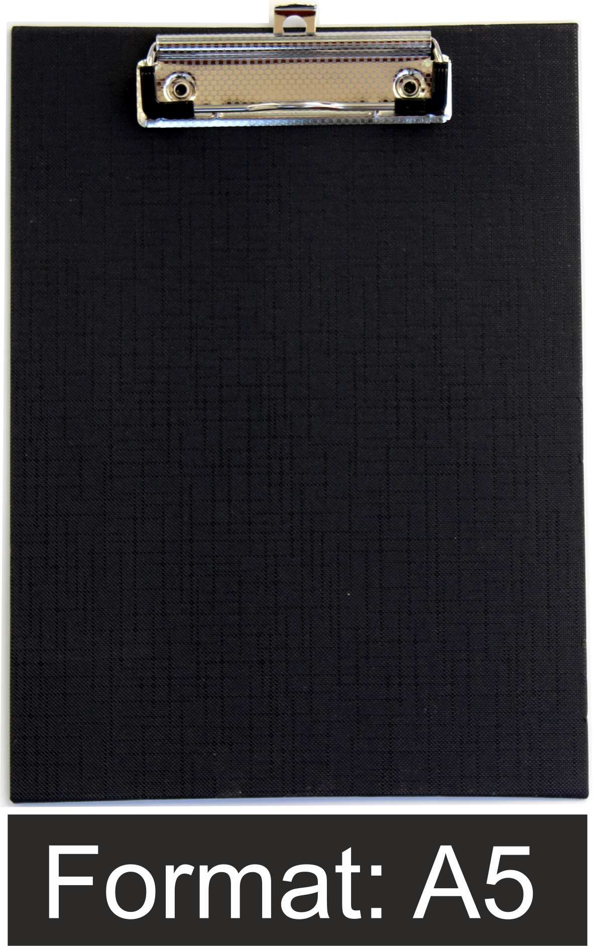 D.RECT 009561 Clipboard A5 Linen-Embossed Black