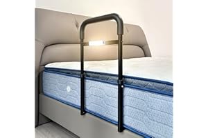 nimood C1 Bed Rails for Elderly Adults Safety - Adjustable Heights Bed Cane with Non-Slip Ergonomic Handle, Stable Bed Assist Rails with Motion Light for Seniors Bedside Fall, Fits King Queen Twin Bed