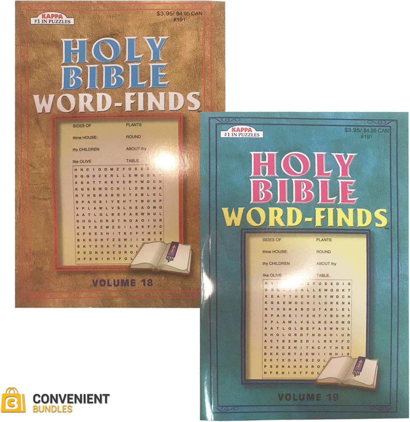 Bible Word Search Puzzle Books (2-Pack Bundle) Religious Verses, People, Places | Fun, Challenging Games and Study Guide for Kids and Adults | Men, Women, Teens