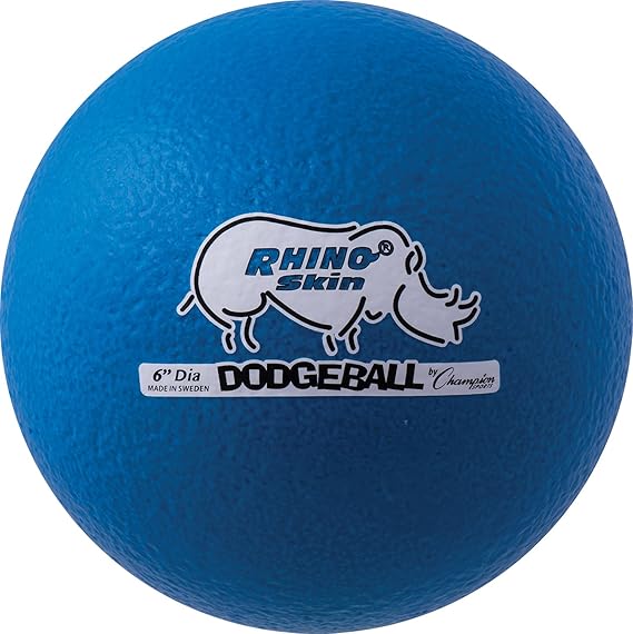 Champion Sports Rhino Skin Dodgeball (Neon Blue, 6"), Playground Balls