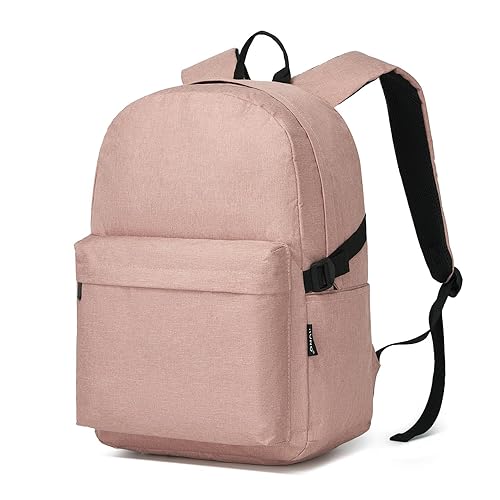 Kono School Backpack Casual Daypack School Bags for Girls Boys Bookbag Lightweight Travel Rucksack Work Bag for Men Women (Pink)