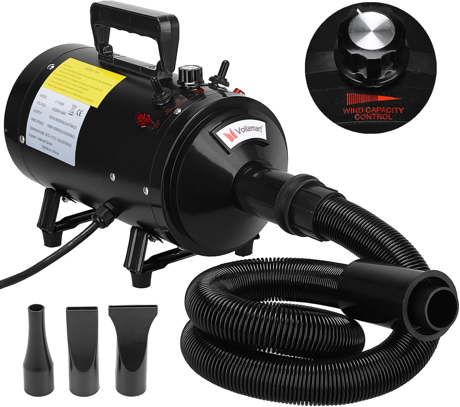 Super Saturday Voilamart 2800W Variable Speed Pet Grooming Hair Dryer High Velocity Dog Cat