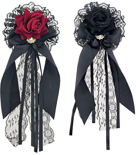 Amazon.com : Generic Rose Bow Hair Clip Lolita Gothic Rose Bowknot