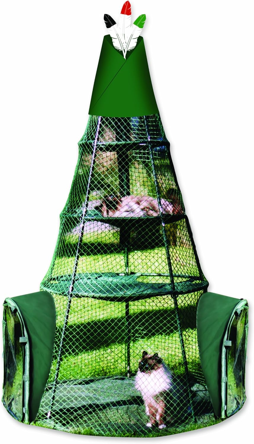 Kittywalk Teepee Outdoor Cat Enclosure Green Amazon.co.uk Pet Supplies
