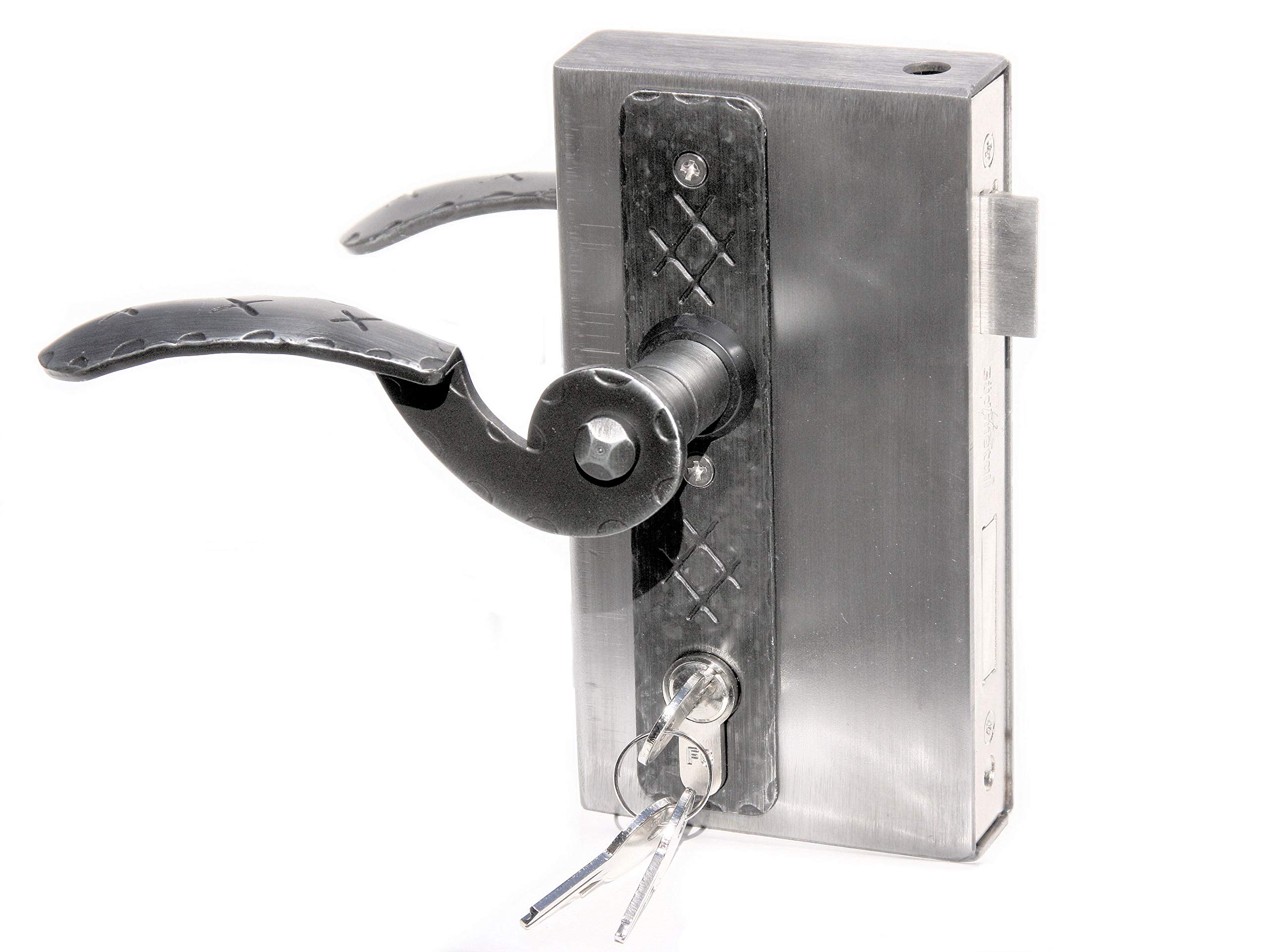 UHRIG Lock Box 30mm, Box Lock for Welding into Garden Door, Complete Set incl. Handle Pair, Short Plates, PC Profile Cylinder etc.