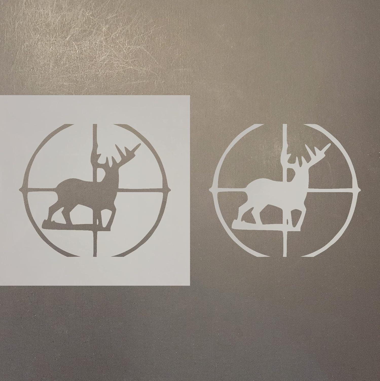 Mixed Media - Deer In Scope Reusable Mylar Stencil - Art Craft Supplies New Sizes (12