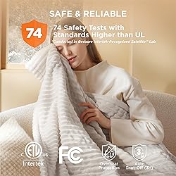 Bedsure Heated Blanket Electric Throw - Soft Ribbed