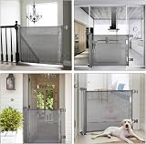 PetHot Retractable Stair Gate 55in Wide 33in Tall One-Handed Operation Gray view 7
