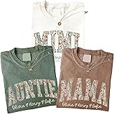 Chillever Personalized Mama Shirt, Custom Shirts for Women with Kid Name, Christmas for Mom Grandma Auntie