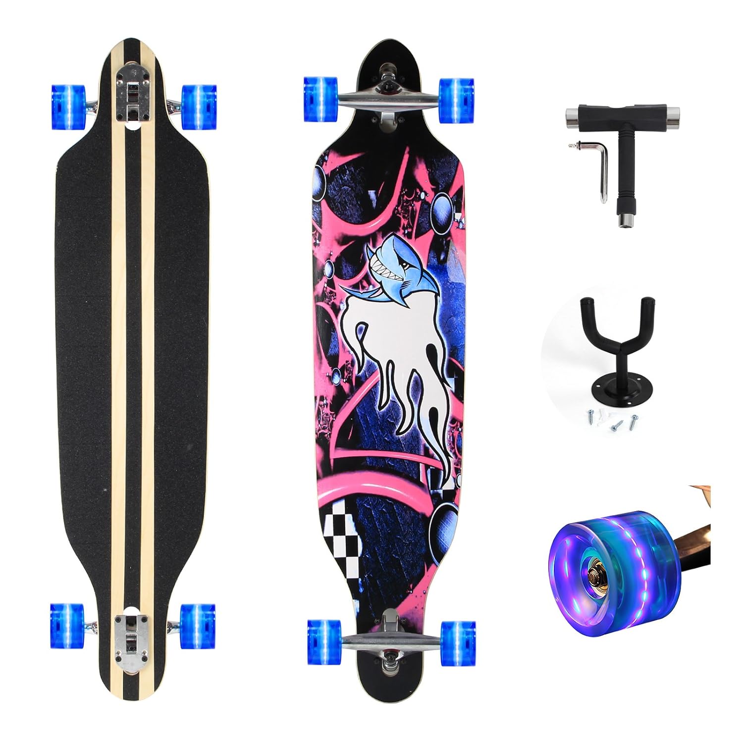 Feldus pulgadas tabla monopatín skateboard completo hecho con capas de madera de