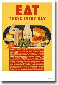 Vintage WPA Healthy Eating Food - Vintage Reprint Poster