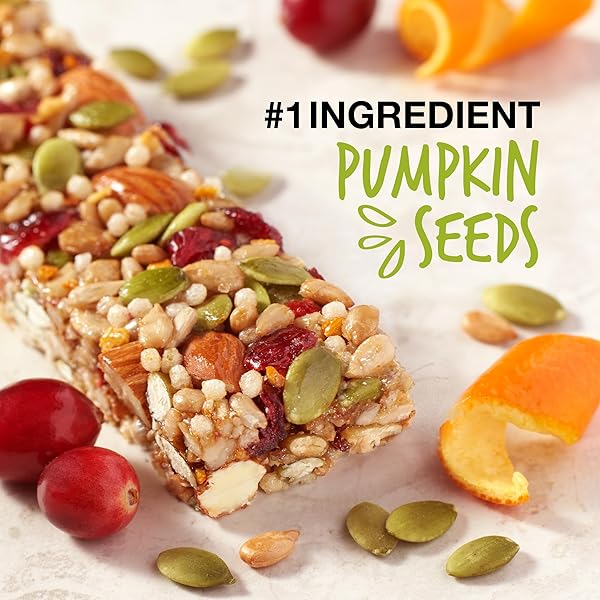 KIND SEEDS FRUIT & NUTS SNACK BAR, ORANGE CRANBERRY | 5G PROTEIN, HIGH FIBER, GLUTEN FREE BARS, 1.4 OZ, 6 COUNT