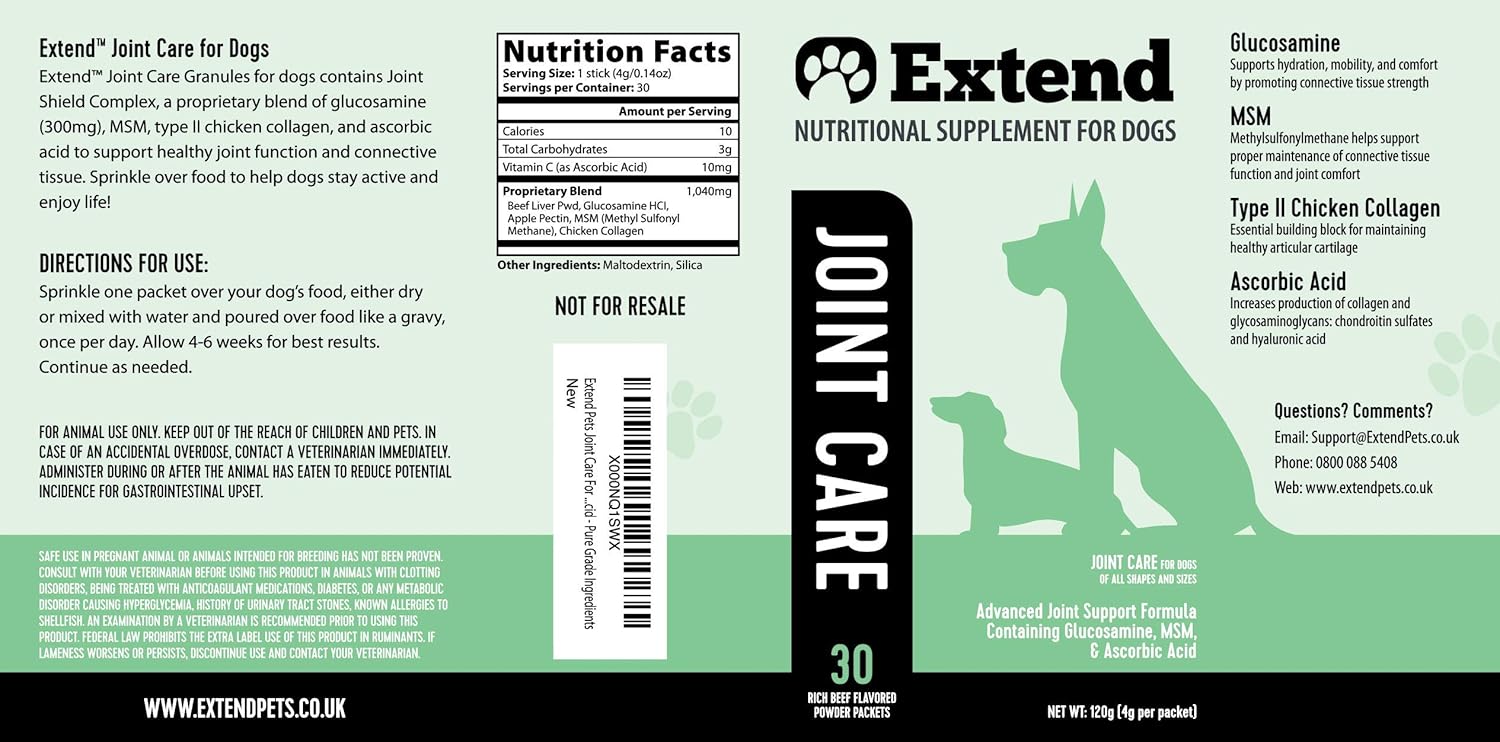 Extend Joint Care for Dogs 1 Month Supply Glucosamine for Dogs