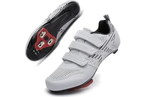 KYEDOO Unisex Road Bike Cycling Shoes Compatible with Peloton Shimano SPD Bike Riding Shoes for Men Women, 3 Straps, Pre-Installed Delta Cleats for Indoor Outdoor Cycling Biking