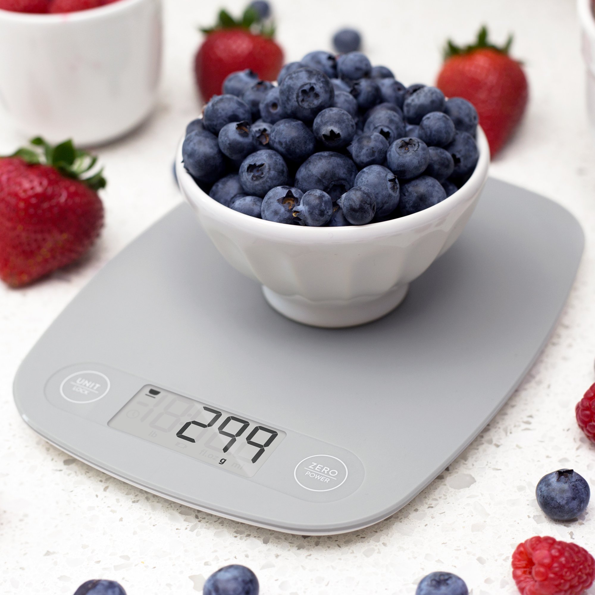 Digital Kitchen Scale/Food Scale from GreaterGoods - Extra Battery Included, Ultra Slim, Multifunction, Easy to Clean, Large Display (grey) - Image 6