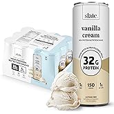 Slate Milk - High Protein Nutrition Shake - Vanilla Cream - 32g Protein, 1g Sugar, 150 Calories, 1g Net Carbs - Lactose Free 