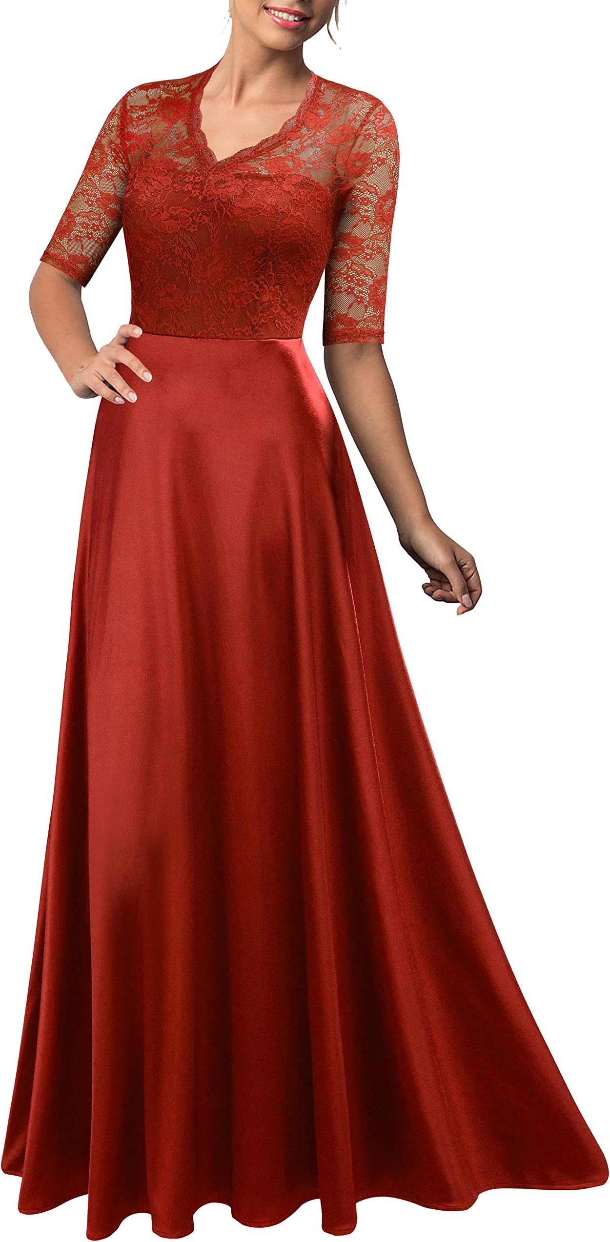Mmondschein Women's Vintage Floral Wedding Bridesmaid Evening Long Dress