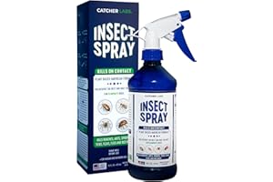 CATCHER LABS. Catcher Labs Natural Insect Spray for Indoor and Outdoor Use | Ant, Roach, Spider, Fly, Flea, Bed Bug Killer and Insect Repellent | Plant-Based Formula | Pet and Family Safe | 16 oz