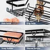 KEGII 2 Pack Adhesive Shower Caddy Black Stainless Steel Shelf 5KG Load view 4