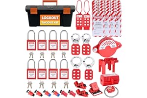 IWONGO Lockout Tagout Kit, Electrical Loto Kit with Clamp-On Circuit Breaker Lockout, Lock Out Tags, Lockout Safety Padlocks, Lock Out Tag Out Kits for Vehicles/Automotive in Electrical/Industrial/Mechanical