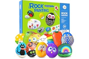 Jar Melo Rock Painting Kits for Kids, Hide & Seek Rock Kits, Arts & Crafts Kits for Kids Age 6-12, Best Gift Art Set, Waterproof Paints