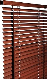 Funky Gadgets PVC Venetian Blind Walnut 150x150 cm Easy Fit