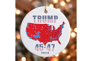AMAQUANG Trump Christmas Ornament 2024, Trump Ornament 2024, US Presidential Election 2024 Map Ornament, Trump Ornament, Trump Red Wave, Donald Trump Christmas Ornament, MAGA Ornament, Trump Merchandise