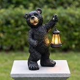 Xin Ming Resin Solar Bear Statue LED Light  Waterproof Garden Yard Decor | Sturdy resin solar bear statue with LED lantern, weatherproof for outdoor all year, no wiring, ideal yard garden patio decor