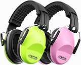 Dr.meter Ear Defenders Kids Noise Reducing Ear Muffs 27.4 dB Green Pink