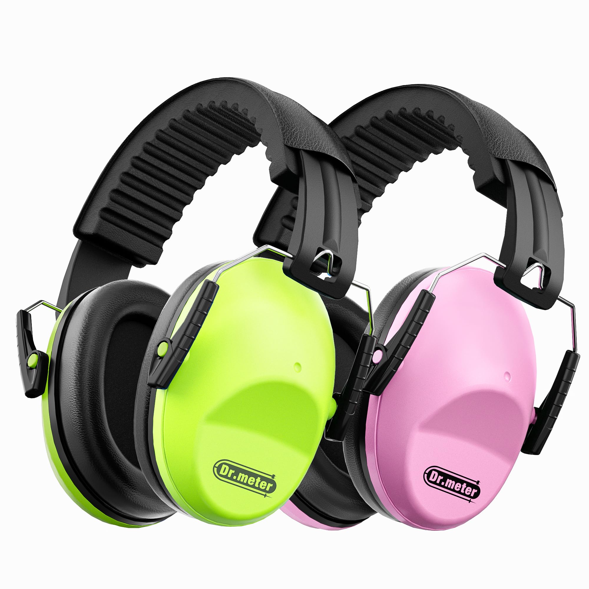 Photo 1 of Dr.meter Noise Cancelling Ear Muffs: SNR27.4 Noise Cancelling Headphones for Adults Kids Ear Protection for Monster Jam Autism Sensory Concerts Fireworks- 2 Pack Green & Pink