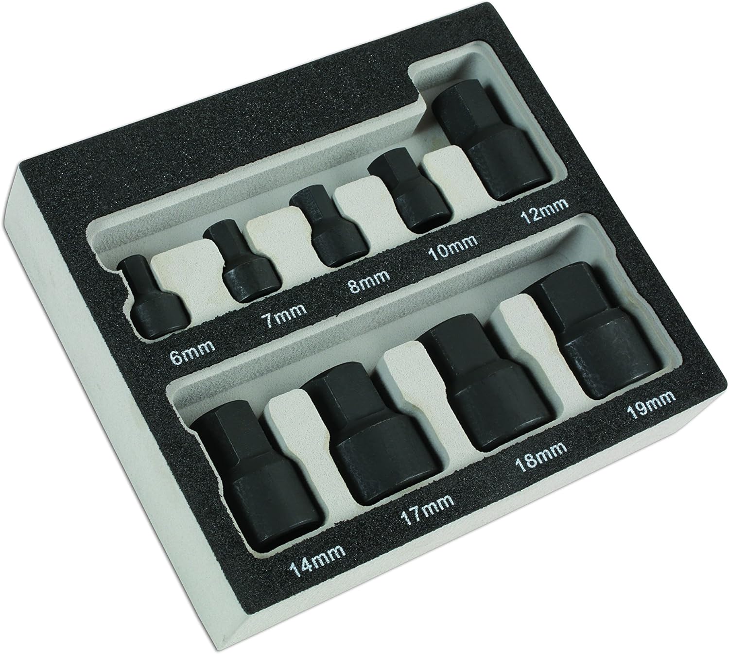 Laser 6726 Low Profile Impact Hex Socket Bit Set 1/4"D, 3/8"D 9pc, Silver, Variety Pack - Image 4