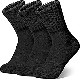 SUNOVELTIES Womens Merino Wool Socks 3 Pairs Winter Ski Warm Boot Socks Men Thermal Thick Cozy Hiking