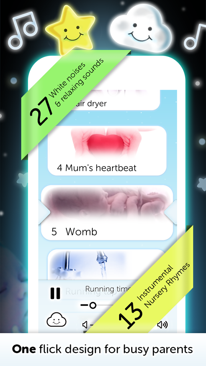 Baby White Noise generator + Nursery Rhymes music Appstore