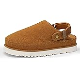 BLUEAGLE Women's Clogs Slip-On Mules Slippers with Adjustable Strap Non-Slip Sole Memory Foam Comfortable Women Platform Clog