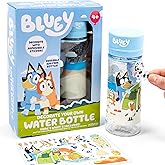 Bluey Decorate Your Own Water Bottle, Repositionable Stickers, Great For Bluey Birthday Parties, Summer Sports, and More, Reusable BPA-Free Water Bottle for Kids Ages 3, 4, 5, 6