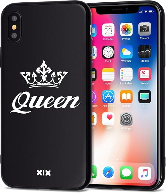 Amazon Com Iphone X Case Queen Slim Fit Black Shockproof Bumper