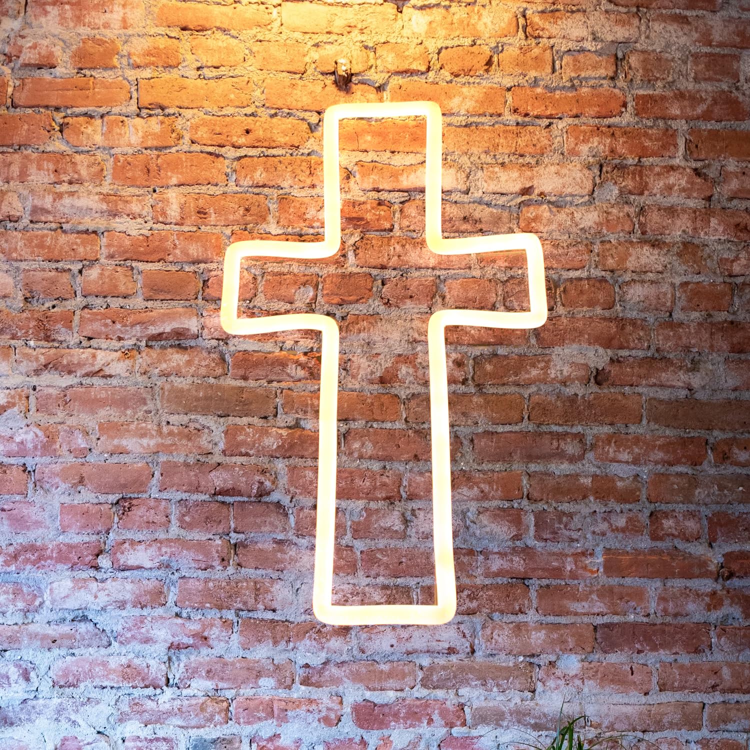Photo 1 of Anrookie Neon Cross Sign for Wall Decor, USB Powered LED Cross Neon Light with Dimmable Feature for Bedroom, Wall, Christening, Christmas, Kids Birthday Party Decor
