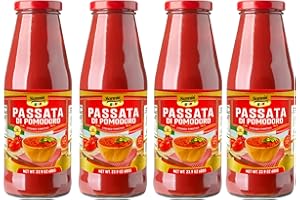 Sanniti Passata di Pomodoro | Strained Tomatoes | 100% Natural Italian Tomatoes | 23.9 oz Glass Jar| Product of Italy | No Additives or Preservatives (Pack of 4)
